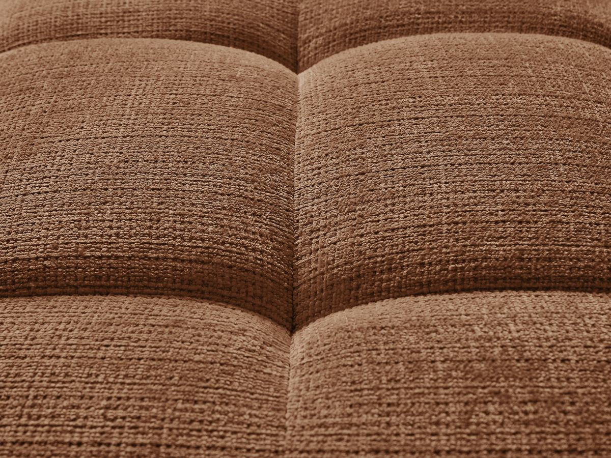 Canapé droit fixe 3 places IVANE tissu texturé avec pouf