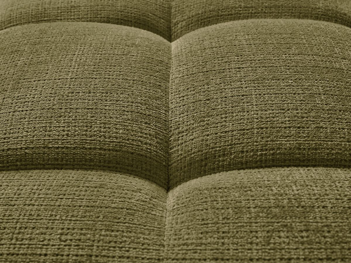 Canapé droit fixe 3 places IVANE tissu texturé avec pouf