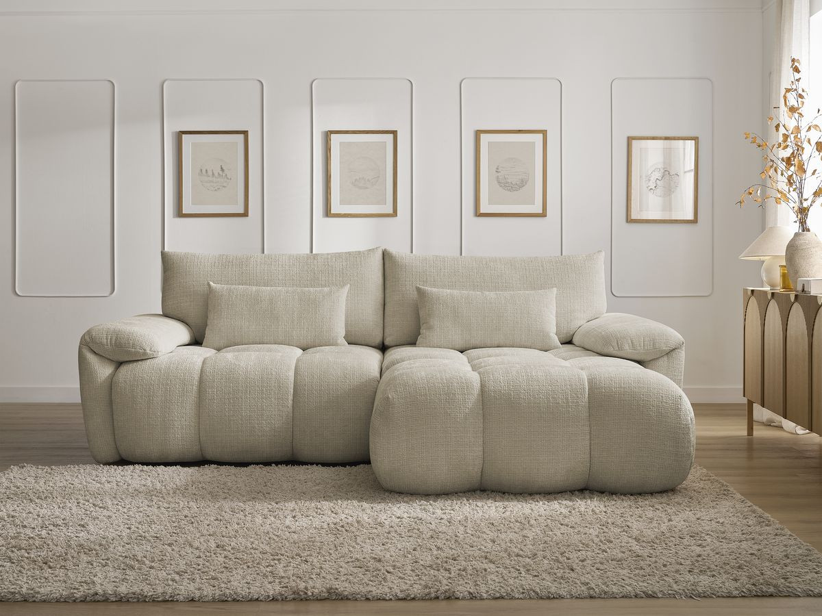 Canapé d'angle IVANE texturé beige — vue 5