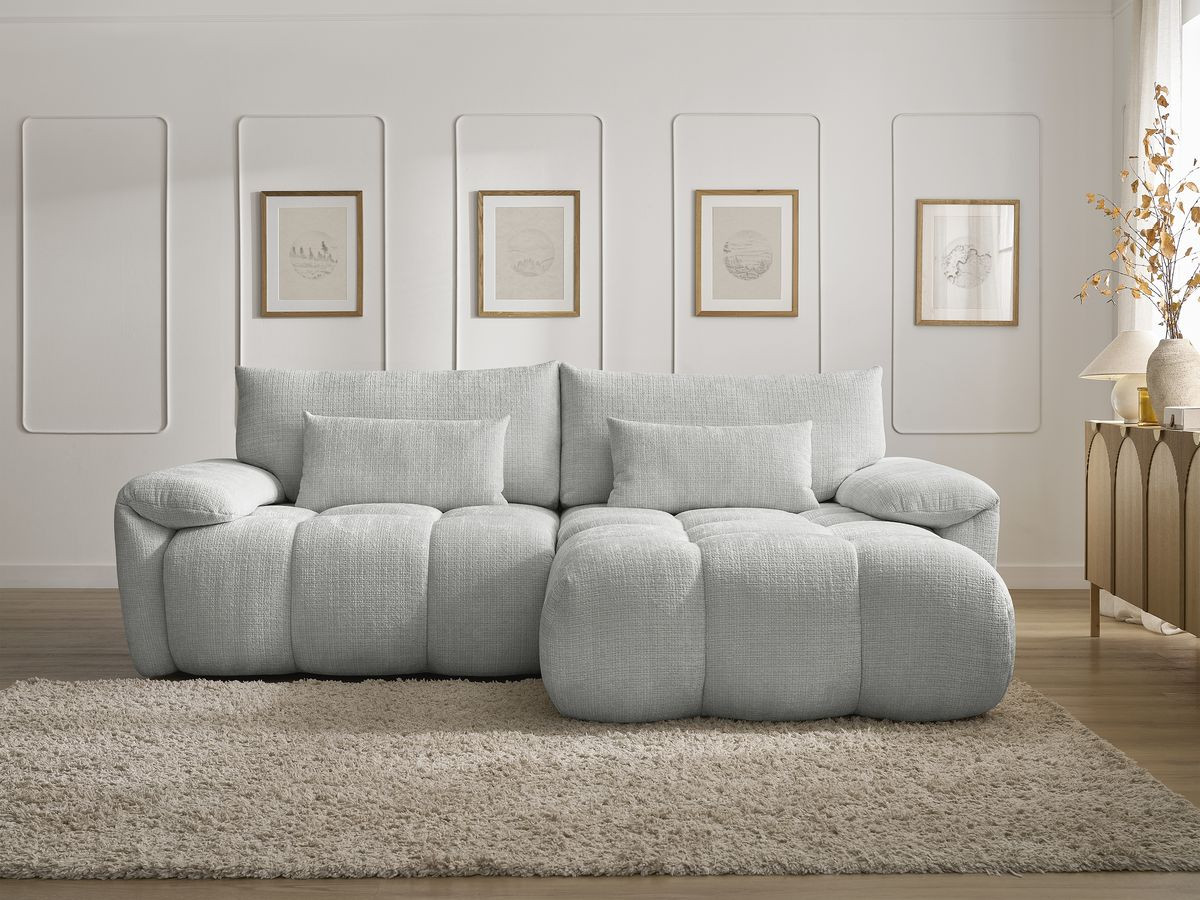 Canapé d'angle IVANE texturé gris clair — vue 5
