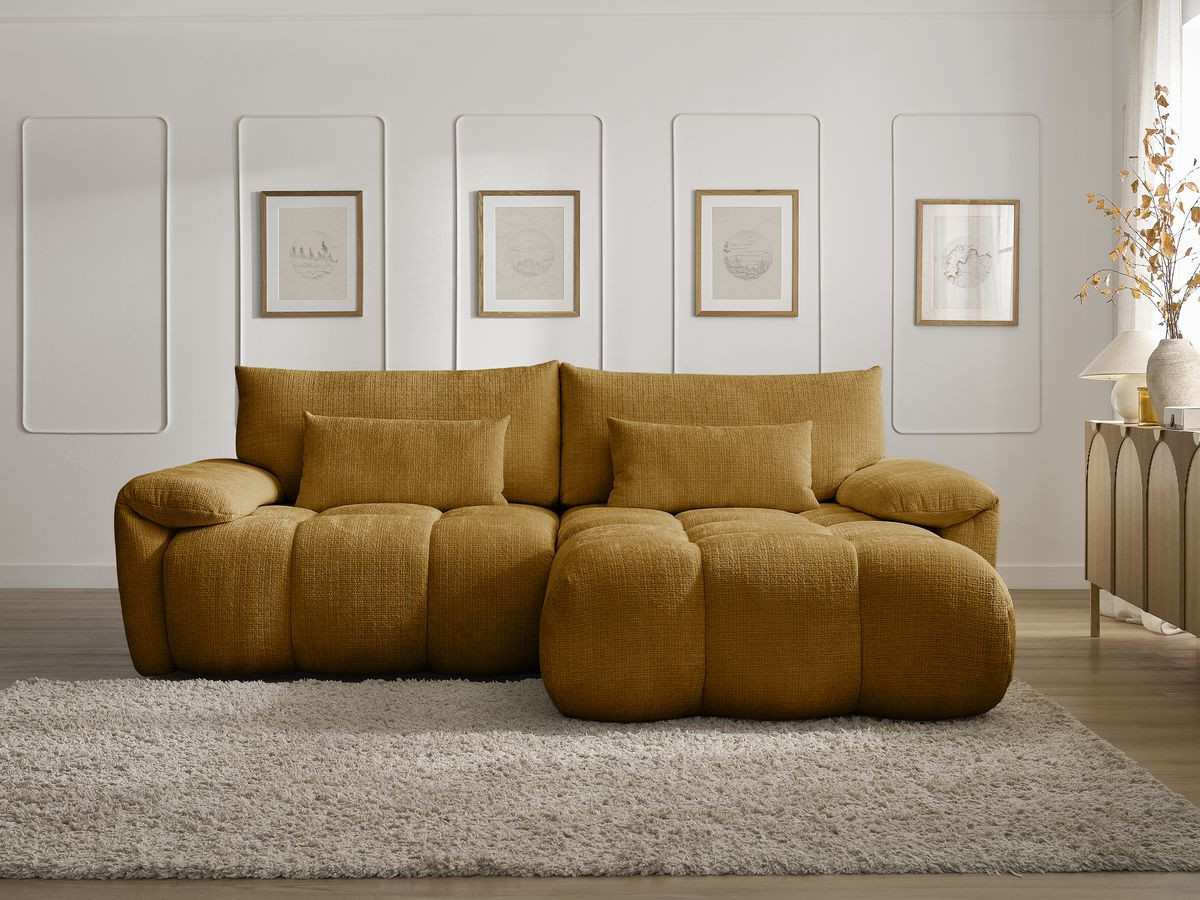 Canapé d'angle IVANE texturé jaune — vue 5