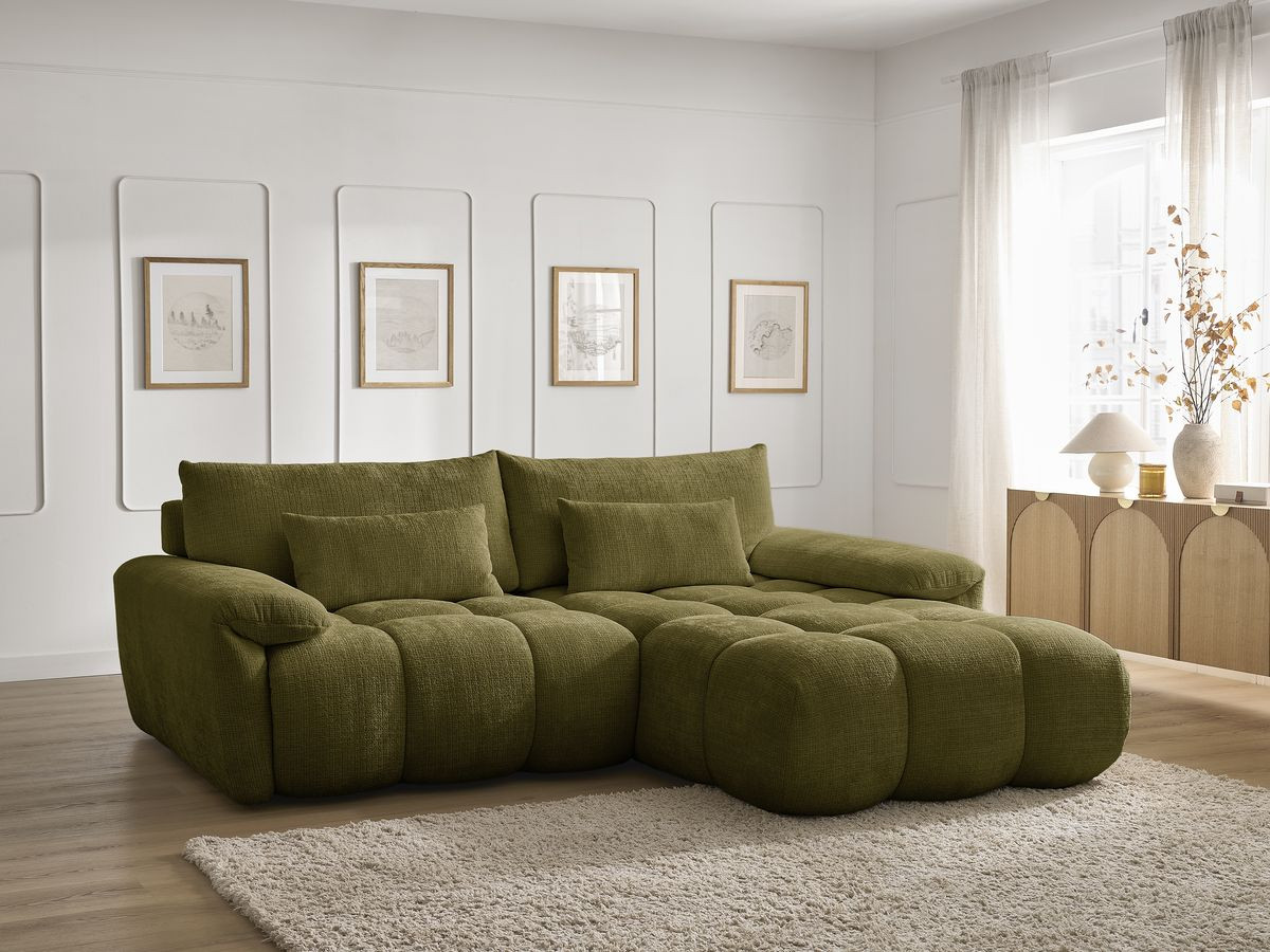 Canapé d'angle IVANE texturé vert — vue 5