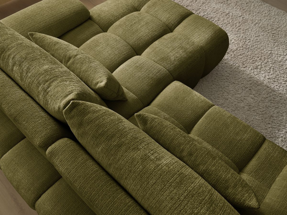 Canapé d'angle fixe IVANE tissu texturé