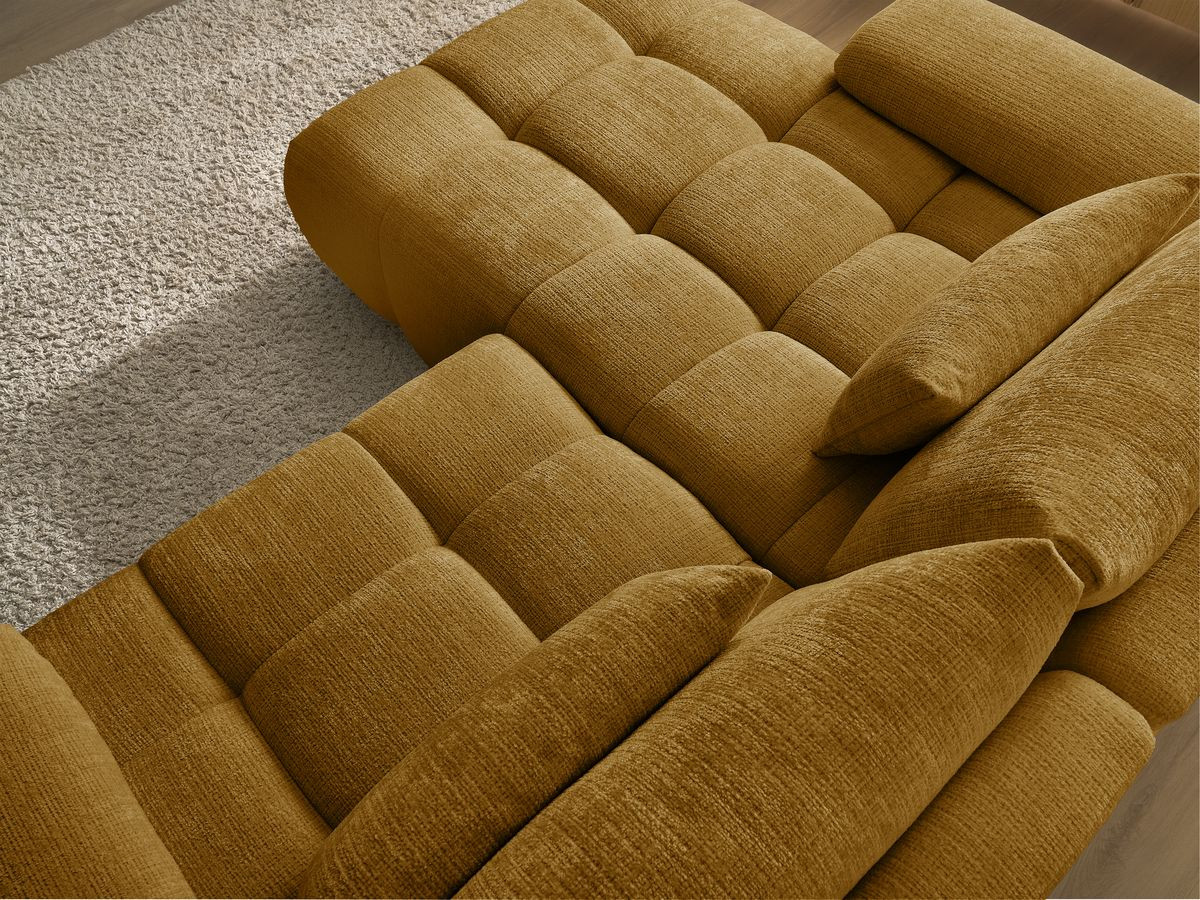 Canapé d'angle fixe IVANE tissu texturé