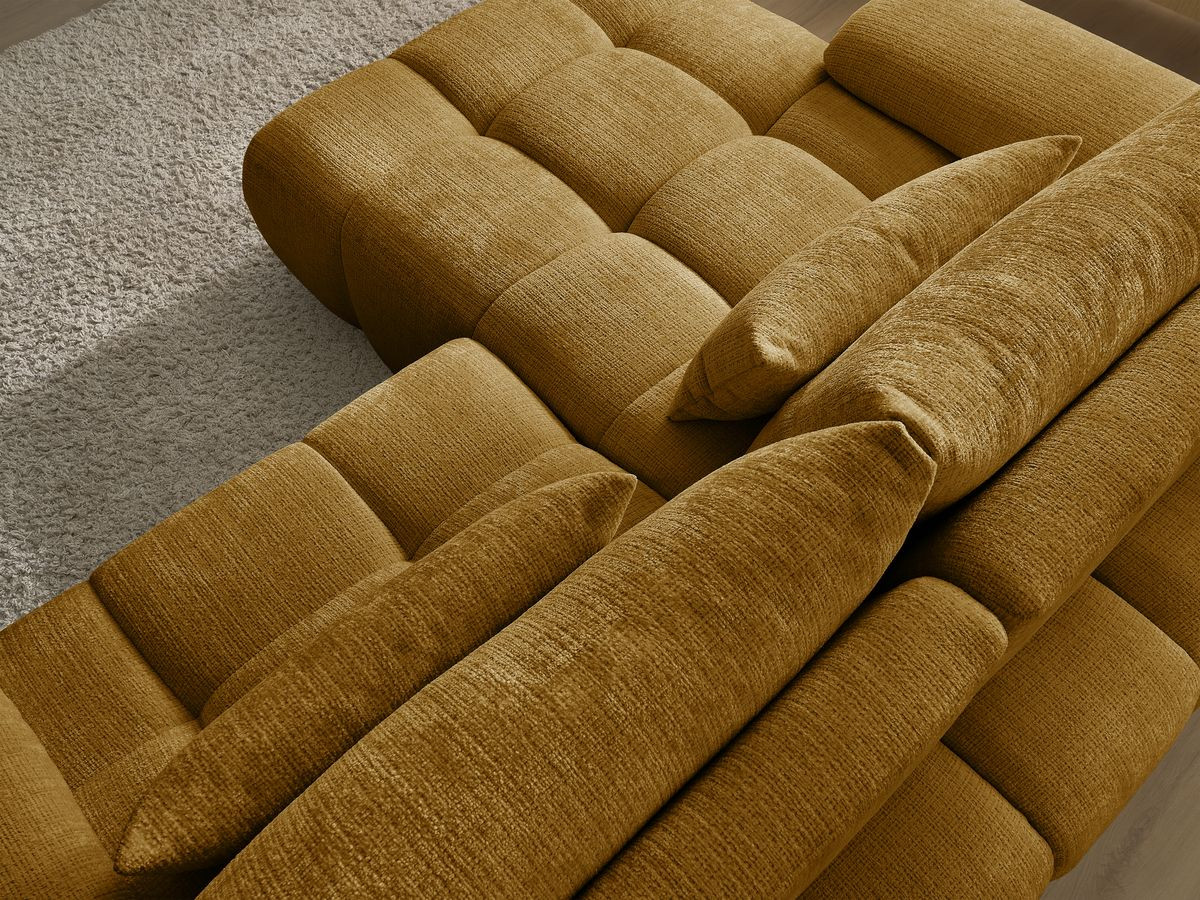 Canapé d'angle fixe IVANE tissu texturé