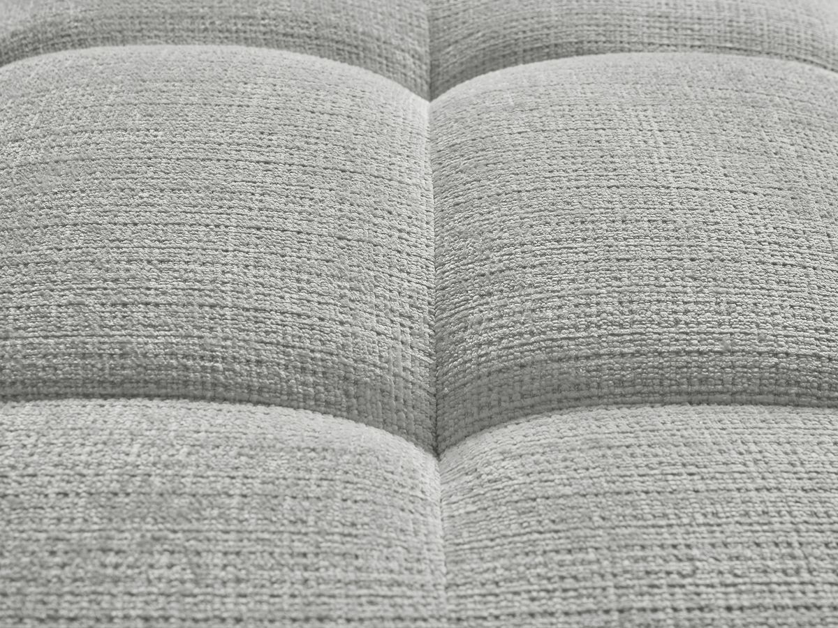 Canapé d'angle fixe IVANE tissu texturé avec pouf