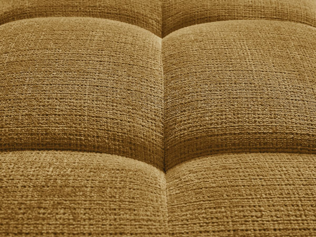 Canapé d'angle fixe IVANE tissu texturé avec pouf