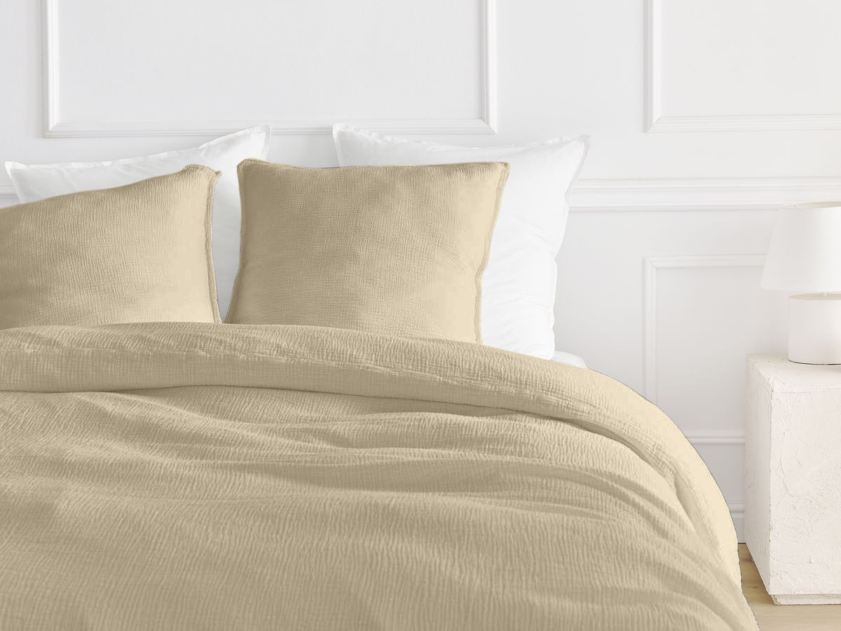 1 Taie d'oreiller HESTIA en gaze de coton beige — vue 6