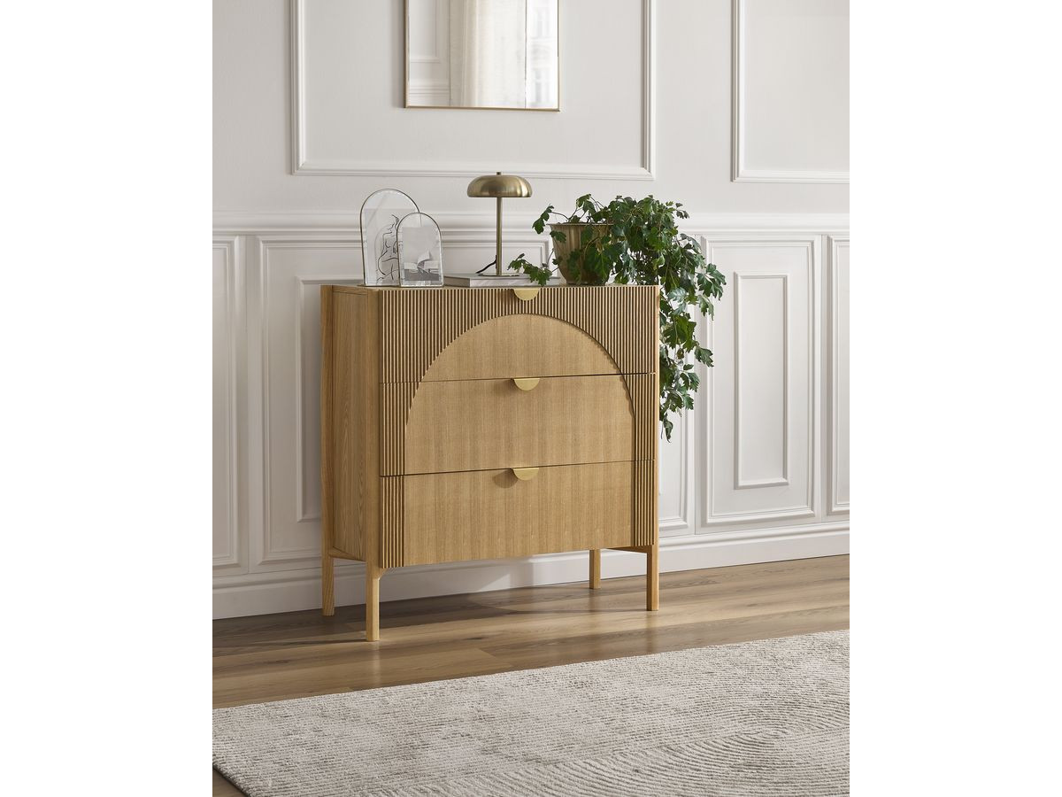 LOLA set met 3-laden ladekast en set van 2 nachtkastjes van essenfineer