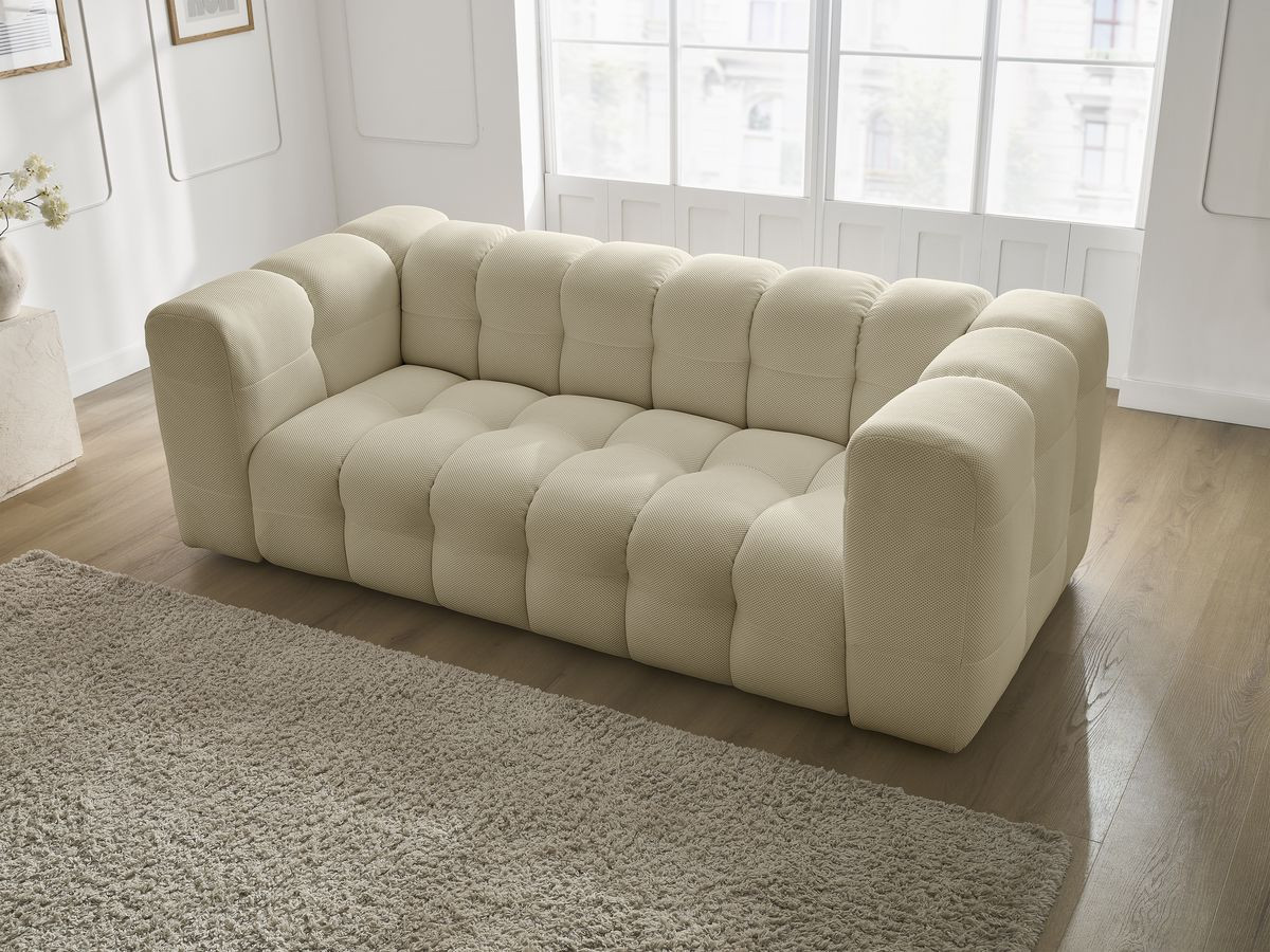 Canapé droit fixe 3 places CLOUD tissu mesh