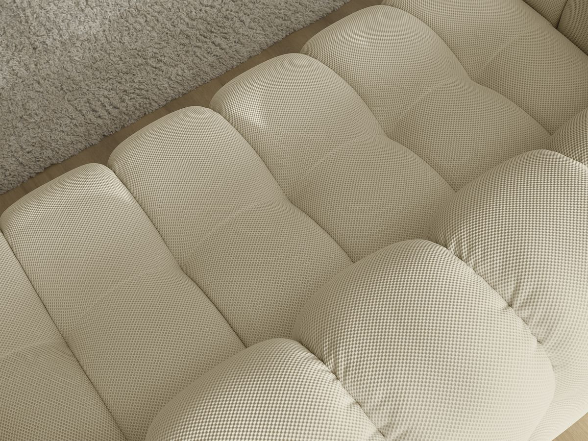Canapé droit fixe 3 places CLOUD tissu mesh