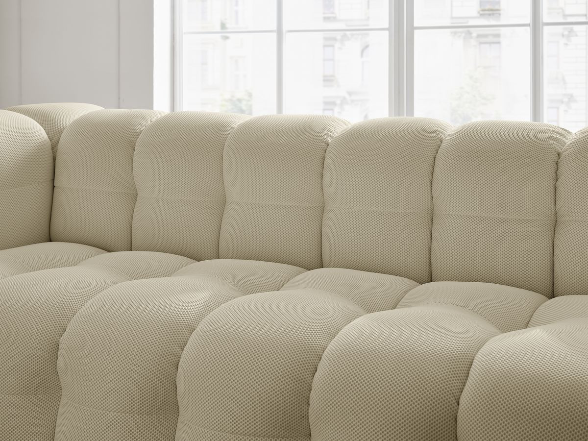Canapé droit fixe 3 places CLOUD tissu mesh