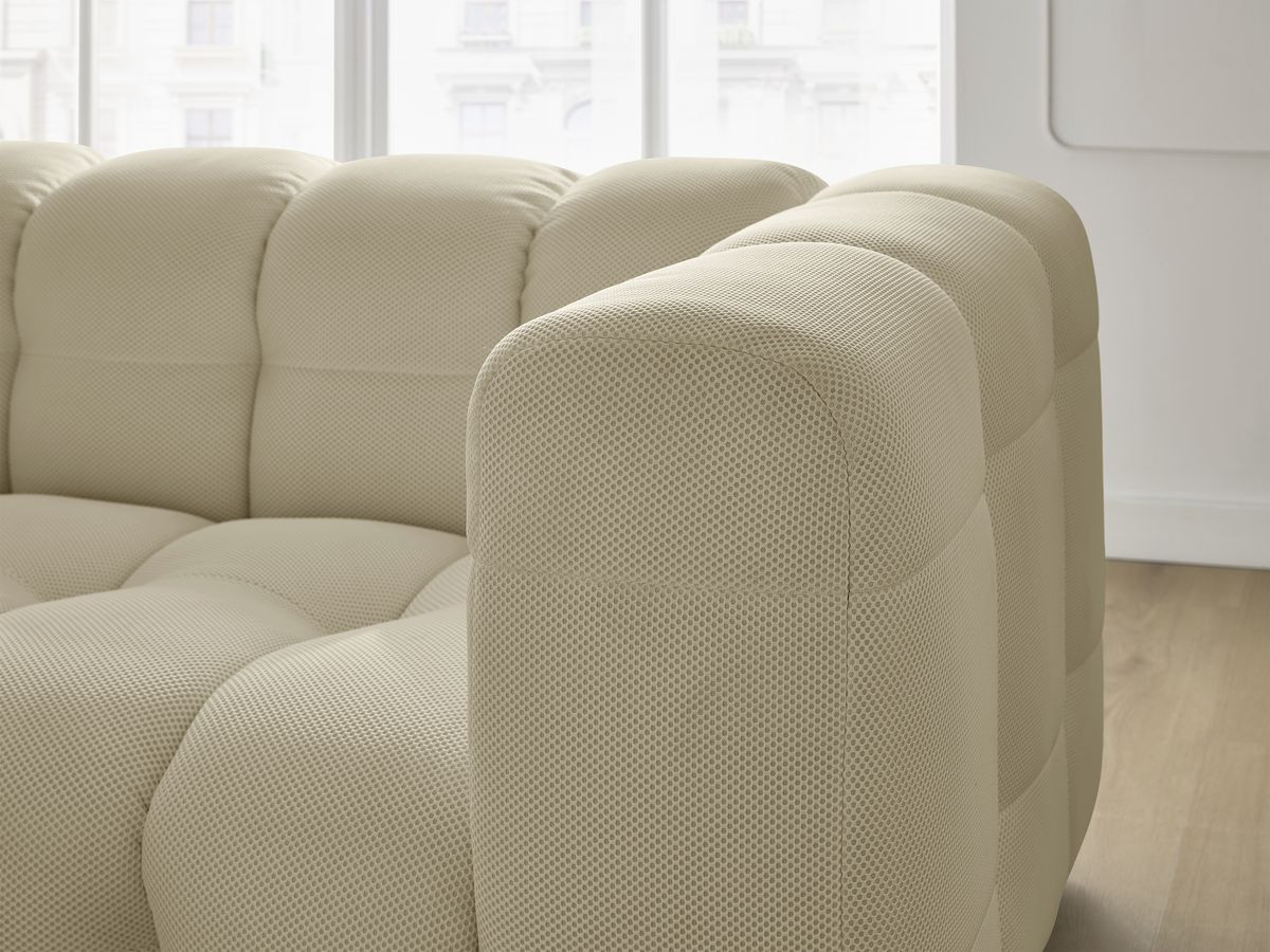 Canapé droit fixe 3 places CLOUD tissu mesh