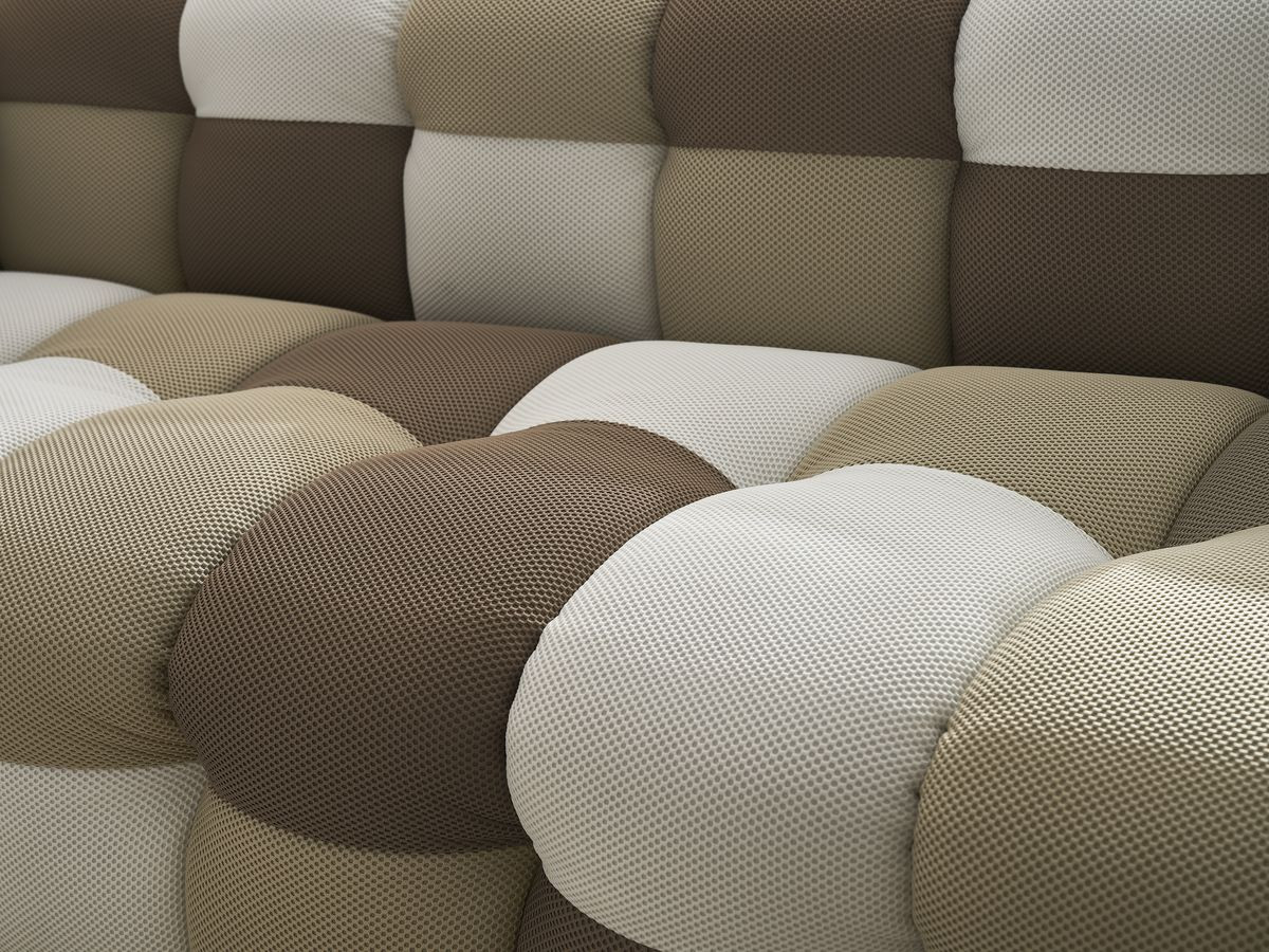 Vaste 3-zits rechte bank CLOUD mesh stof