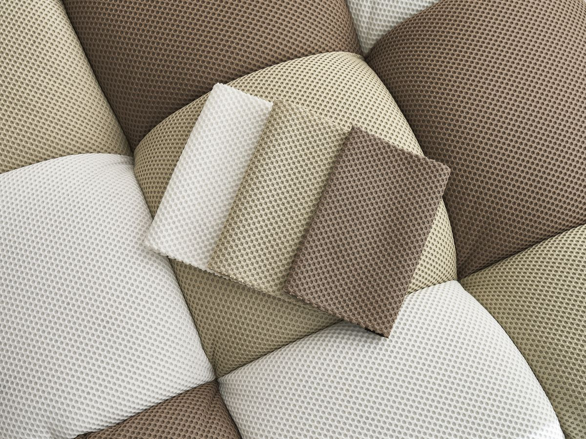 Vaste 3-zits rechte bank CLOUD mesh stof