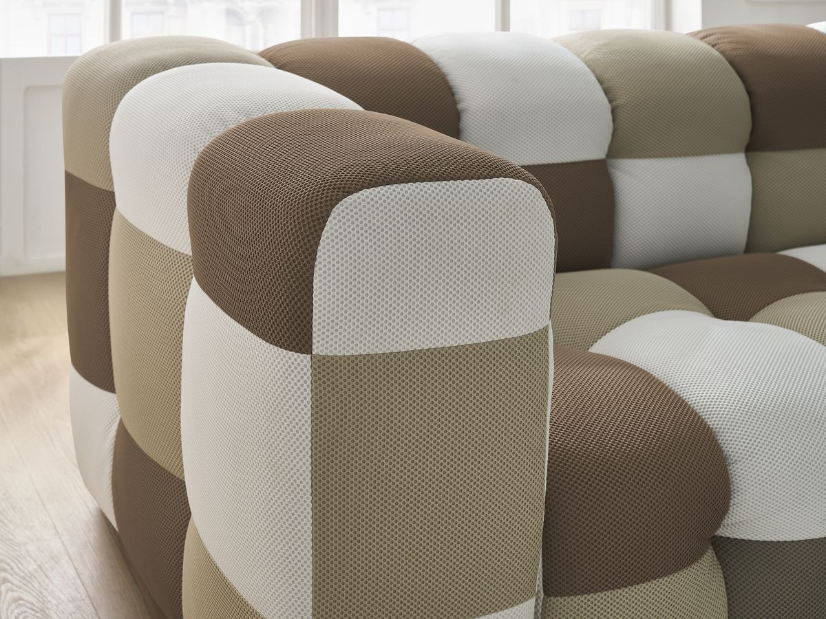 Vaste 3-zits rechte bank CLOUD mesh stof