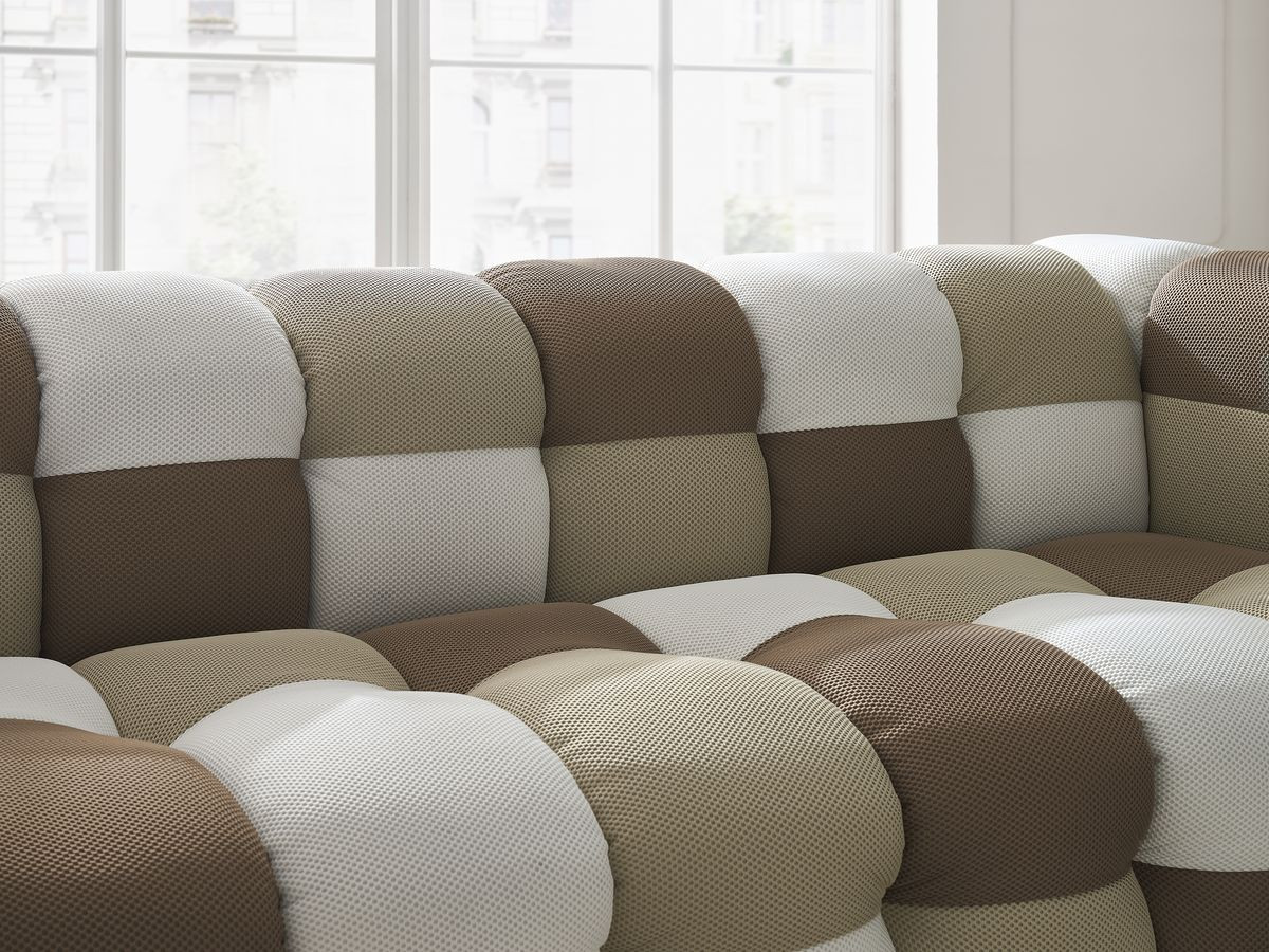 Vaste 3-zits rechte bank CLOUD mesh stof