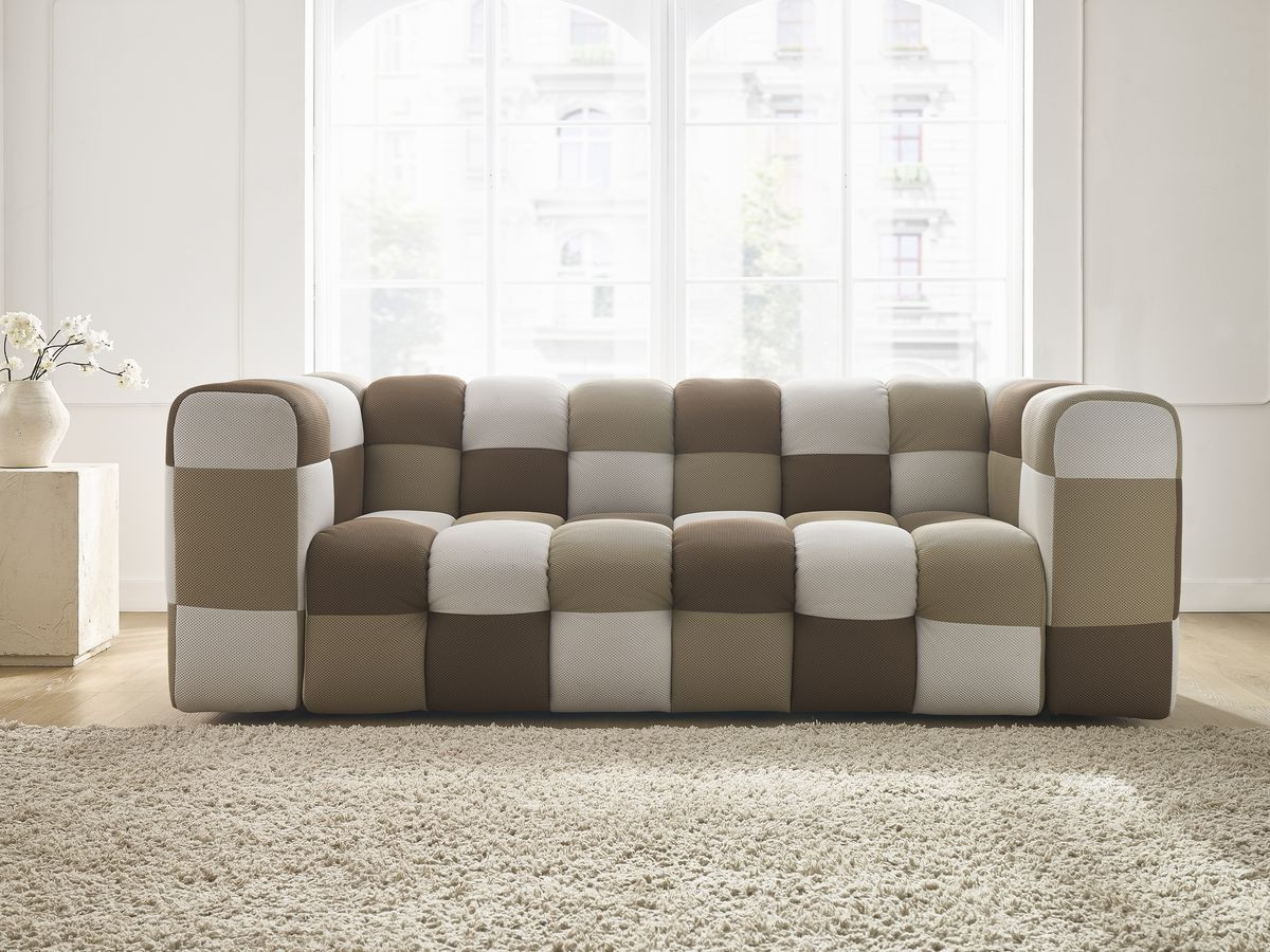 Vaste 3-zits rechte bank CLOUD mesh stof