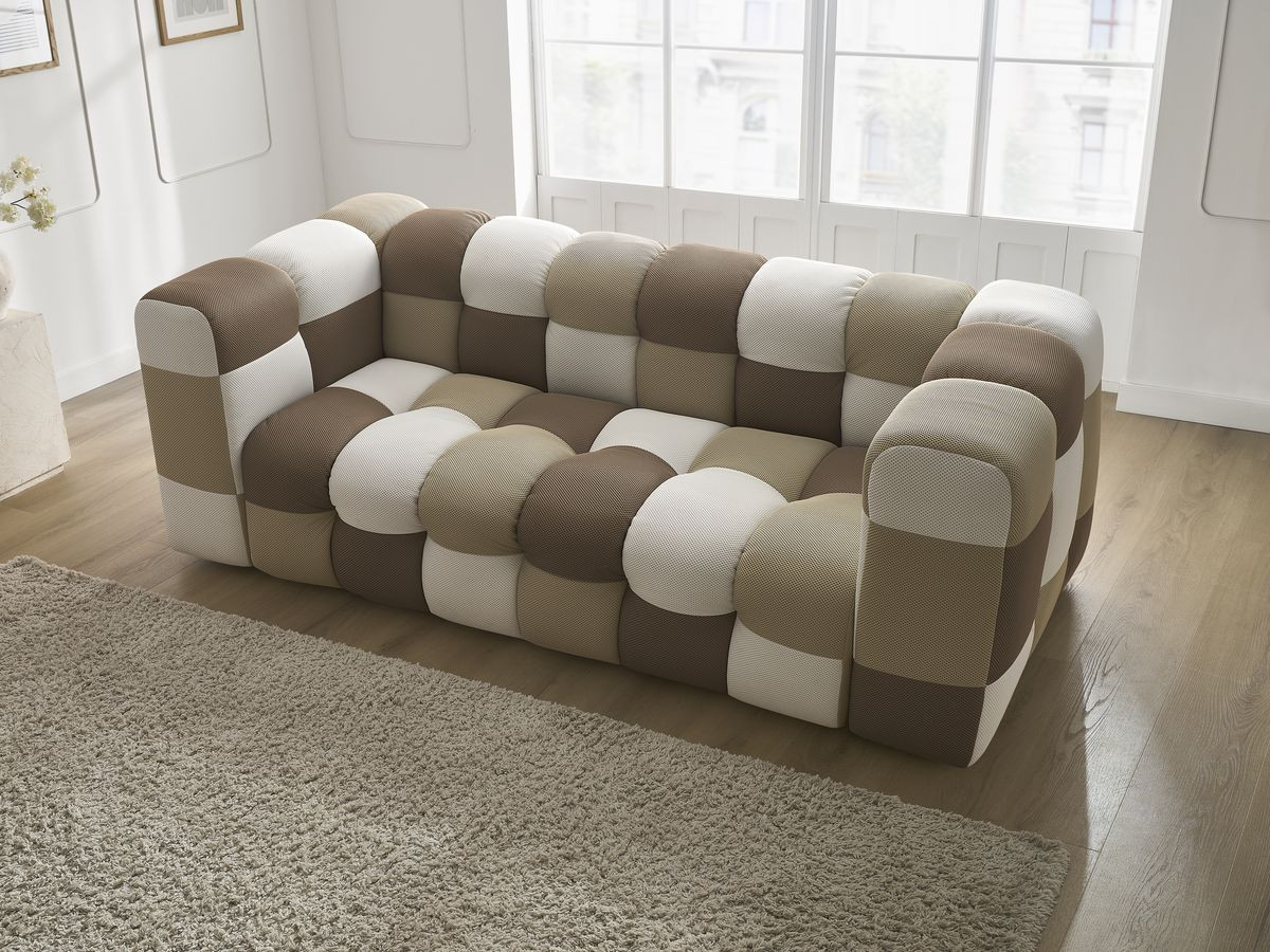 Vaste 3-zits rechte bank CLOUD mesh stof