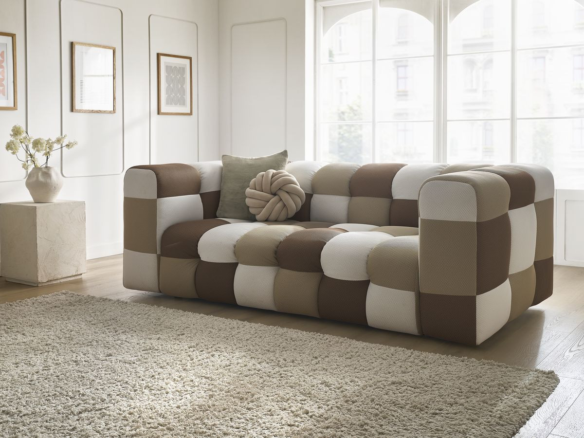 Vaste 3-zits rechte bank CLOUD mesh stof