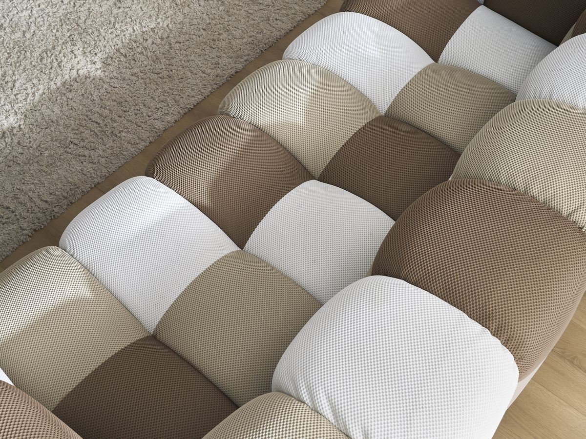 Vaste 3-zits rechte bank CLOUD mesh stof