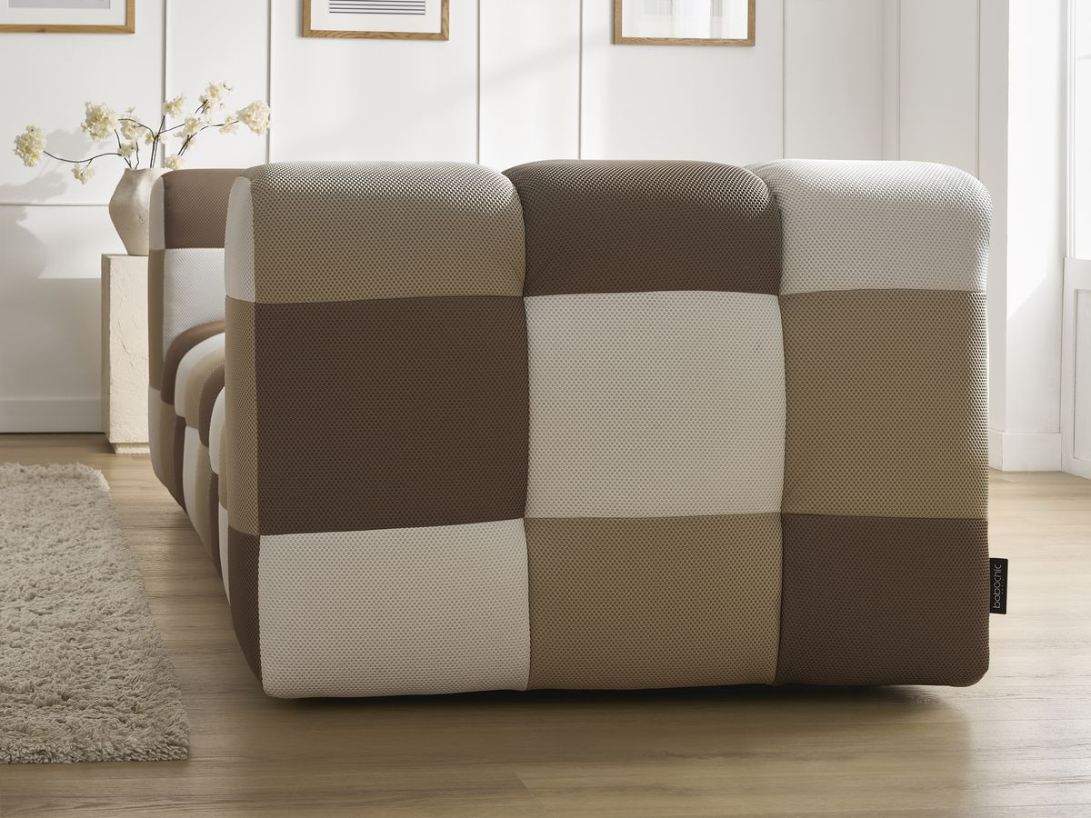 Vaste 3-zits rechte bank CLOUD mesh stof