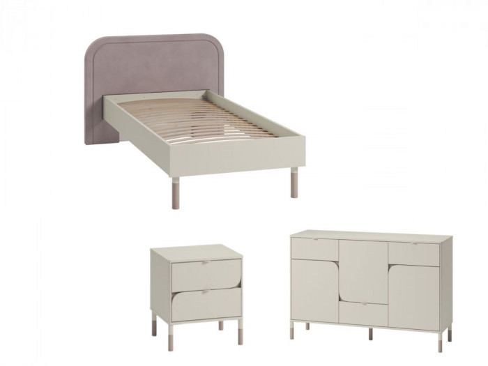 Ensemble BOREO avec lit enfant + chevet + commode