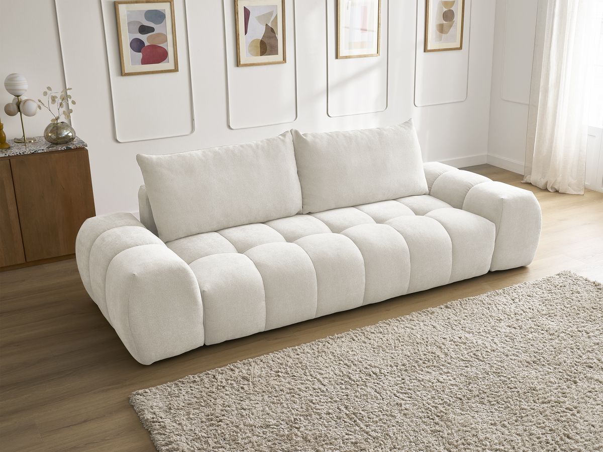 Canapé droit fixe 3 places EVEREST tissu texturé