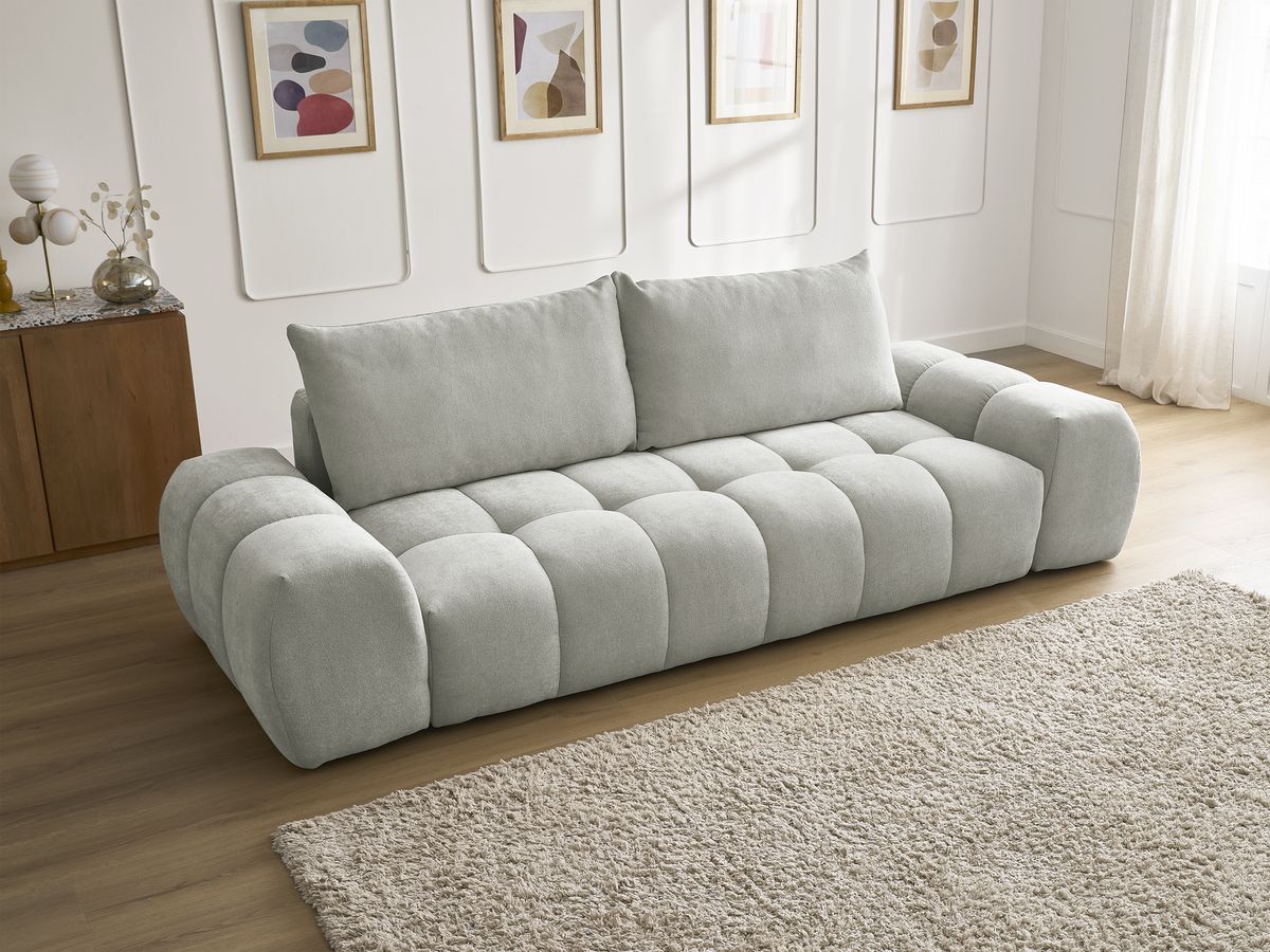 Canapé droit fixe 3 places EVEREST tissu texturé