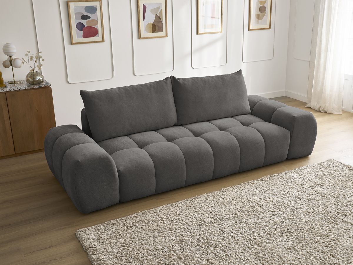 Canapé droit fixe 3 places EVEREST tissu texturé