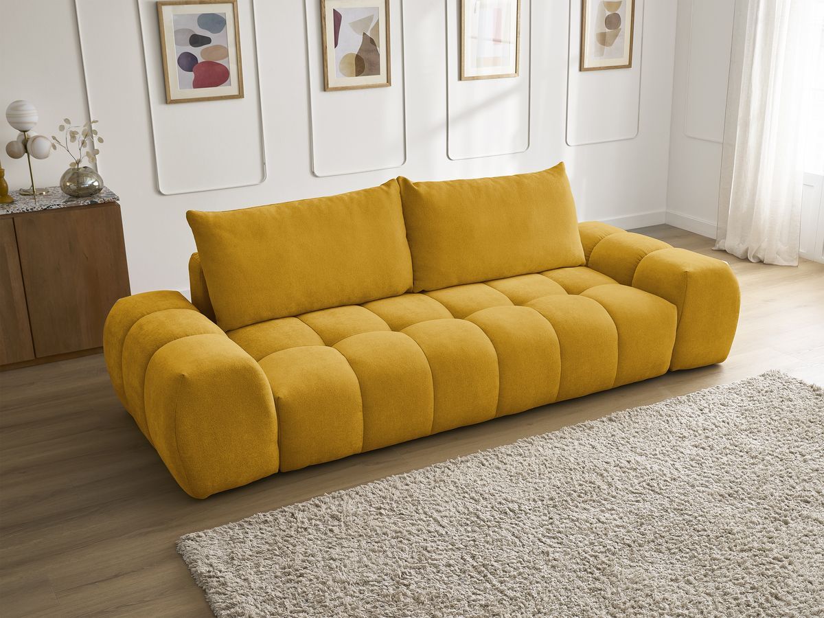 Canapé droit fixe 3 places EVEREST tissu texturé