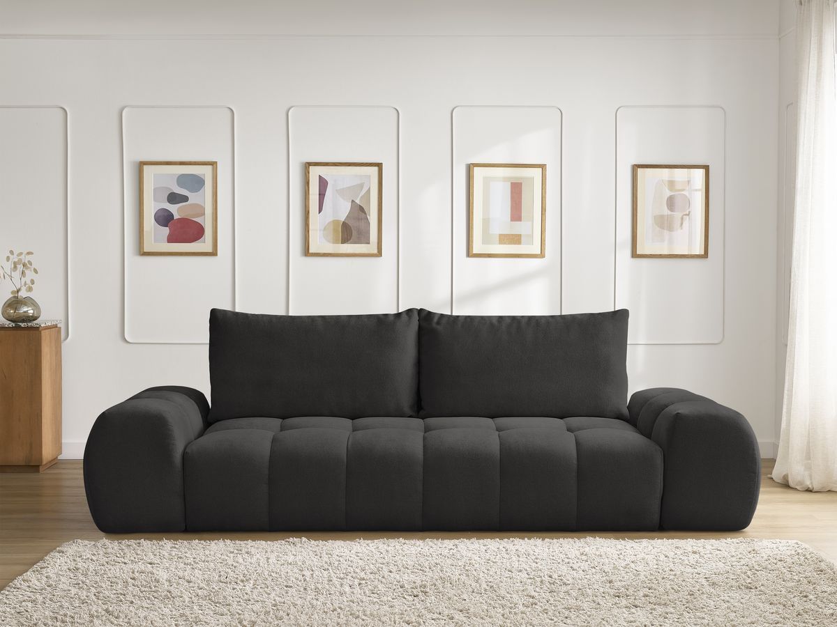Canapé droit fixe 3 places EVEREST tissu texturé