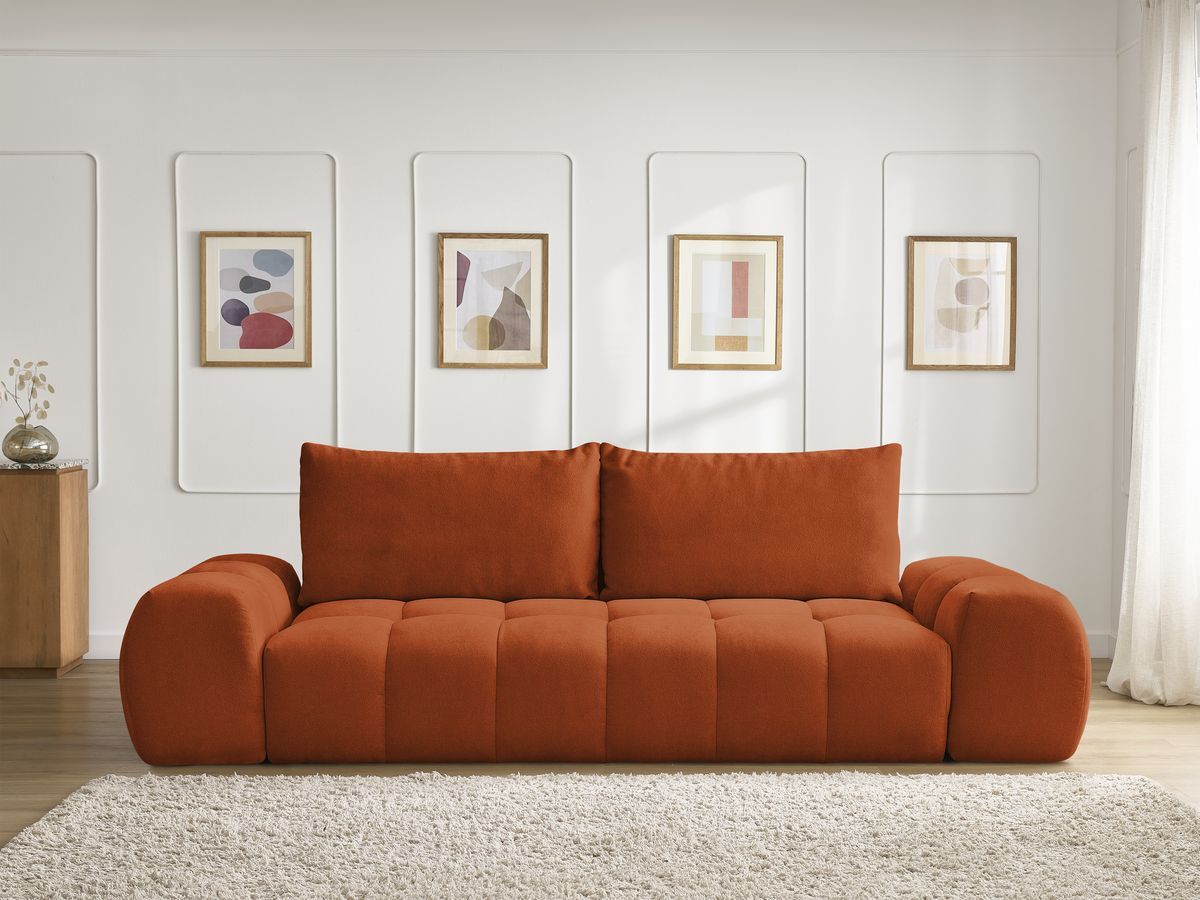 Canapé droit fixe 3 places EVEREST tissu texturé