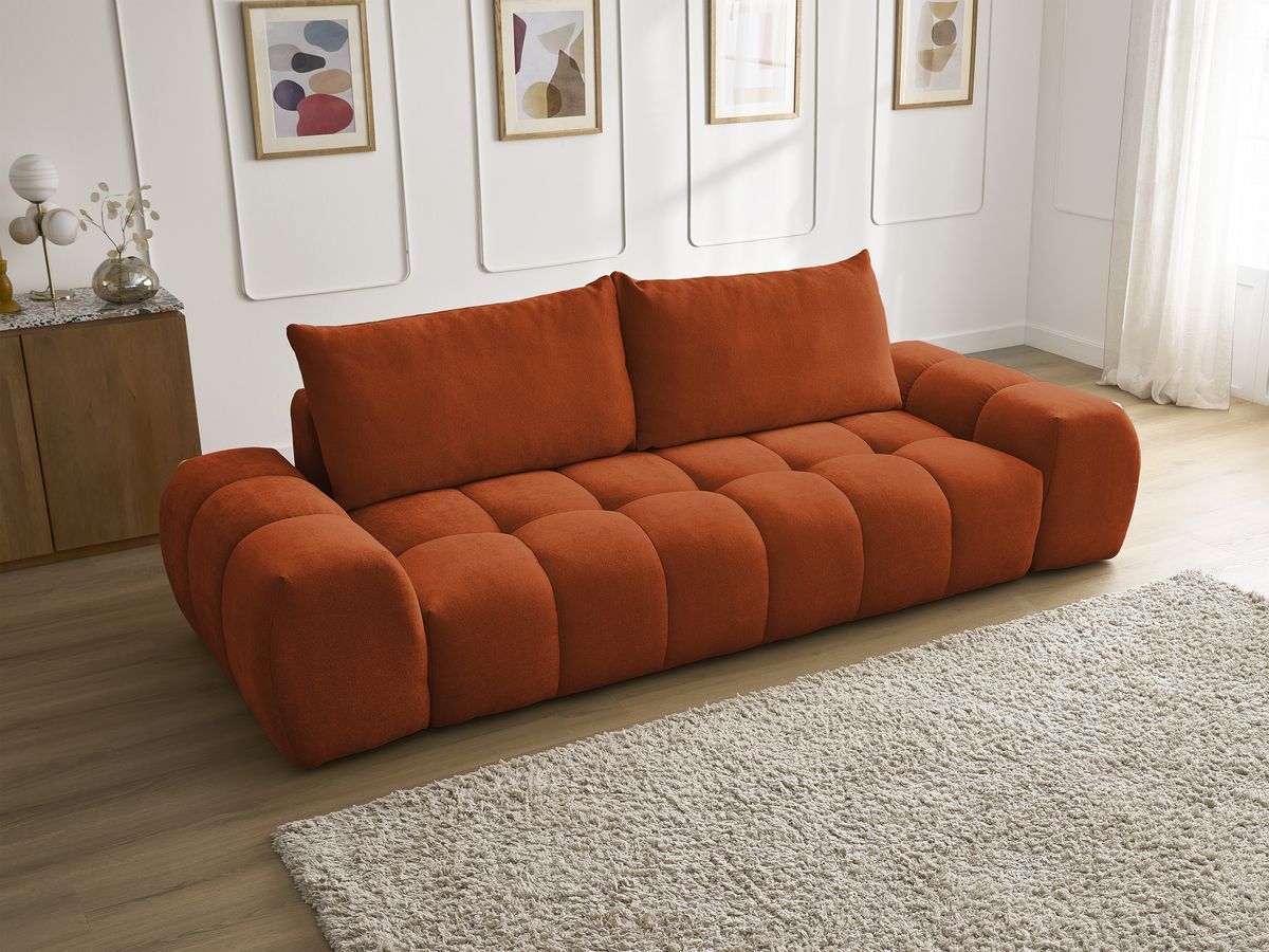 Canapé droit fixe 3 places EVEREST tissu texturé
