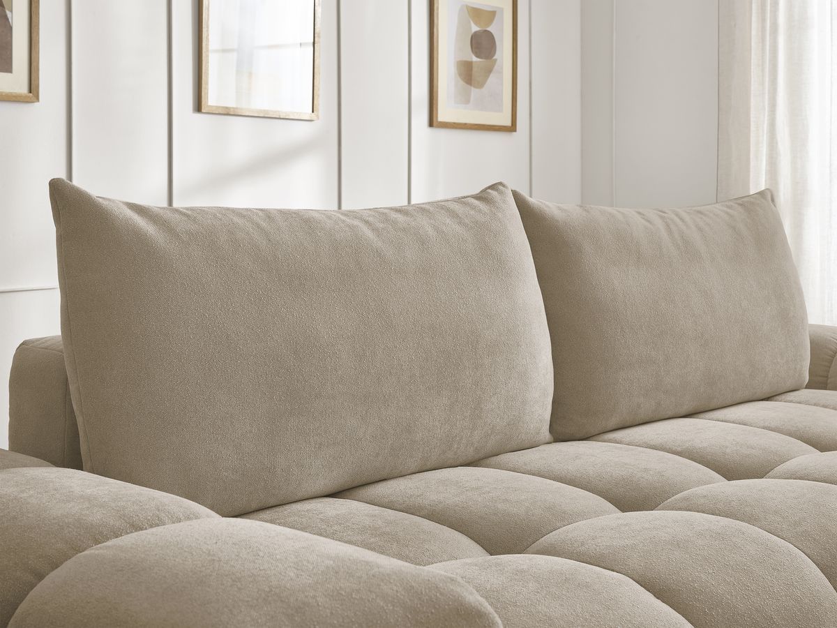 Canapé droit fixe 3 places EVEREST tissu texturé