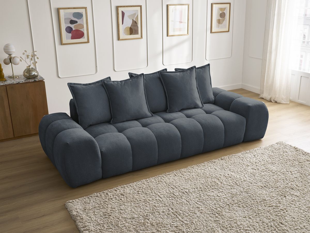Canapé droit fixe 3 places EVEREST tissu texturé