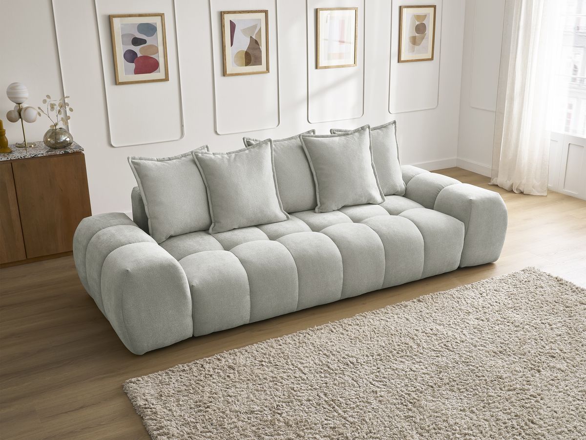 Canapé droit fixe 3 places EVEREST tissu texturé