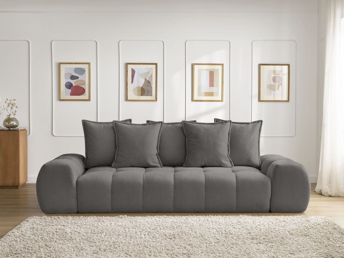 Canapé droit fixe 3 places EVEREST tissu texturé