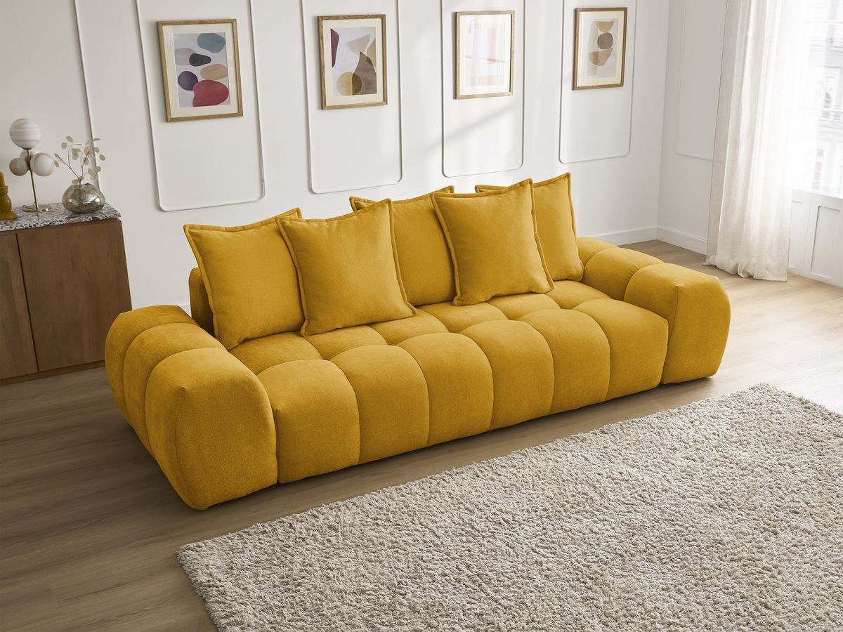 Canapé droit fixe 3 places EVEREST tissu texturé