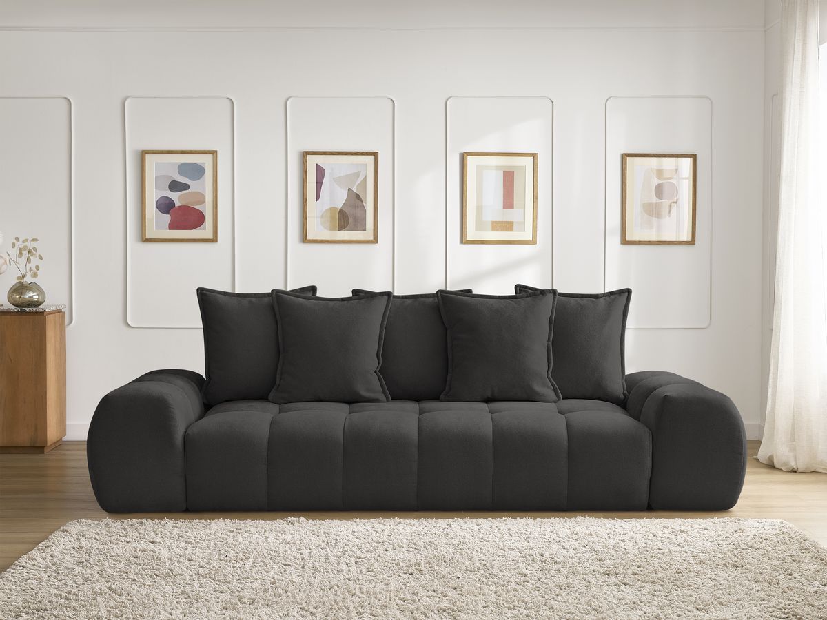 Canapé droit fixe 3 places EVEREST tissu texturé