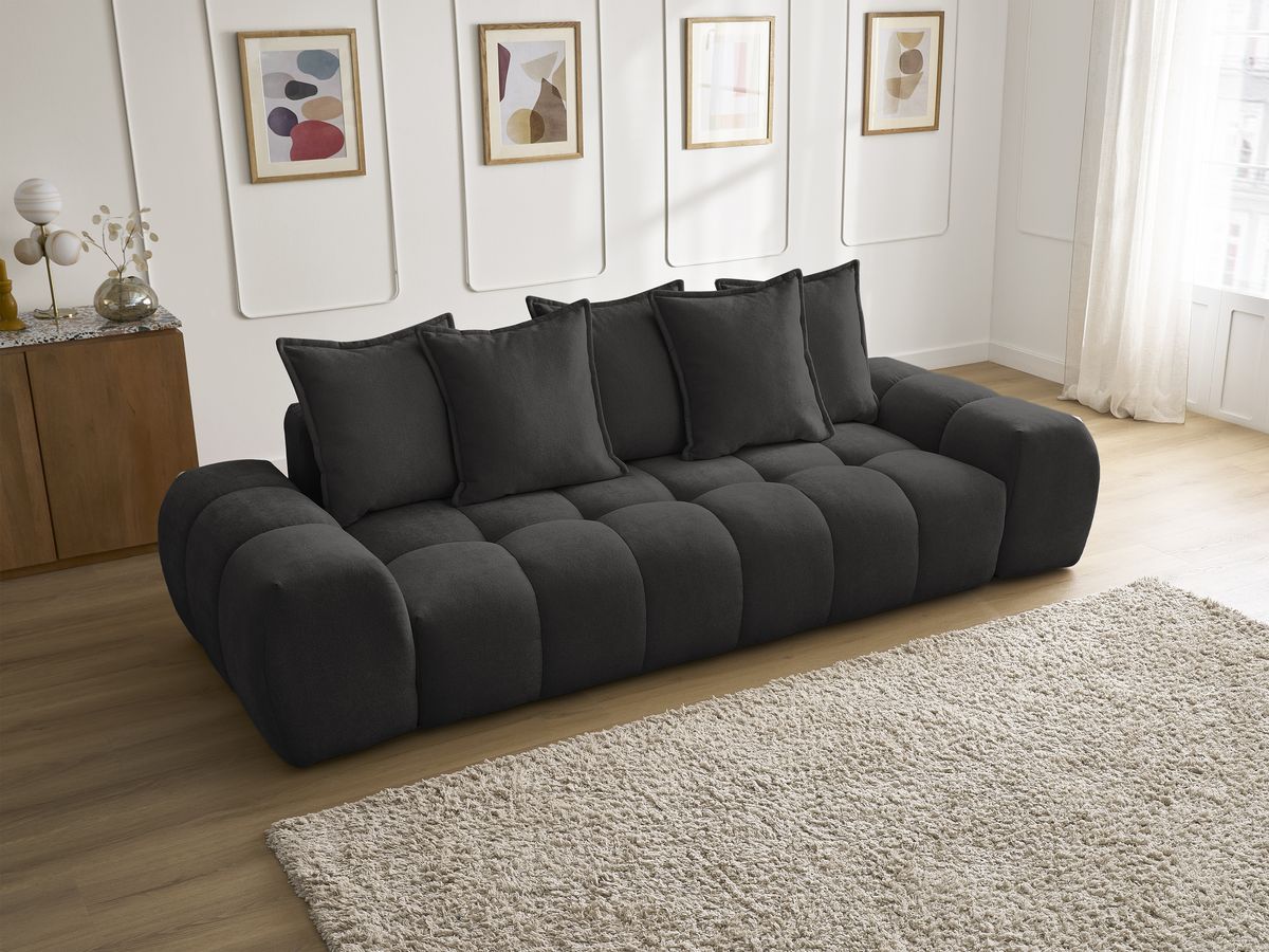 Canapé droit fixe 3 places EVEREST tissu texturé