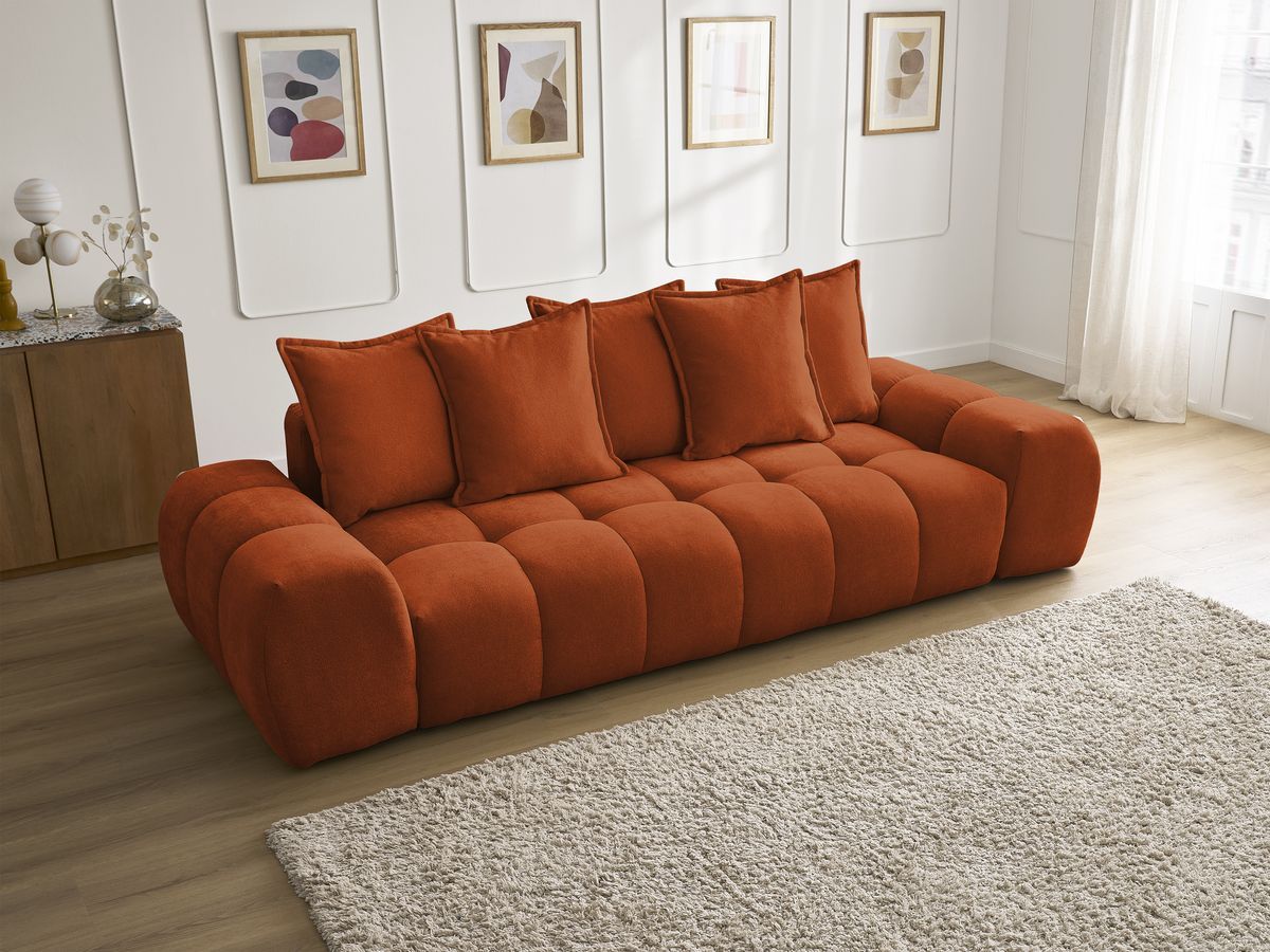 Canapé droit fixe 3 places EVEREST tissu texturé