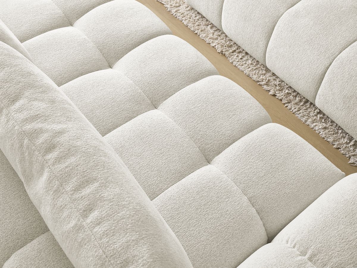 Canapé droit fixe 3 places EVEREST tissu chiné avec pouf