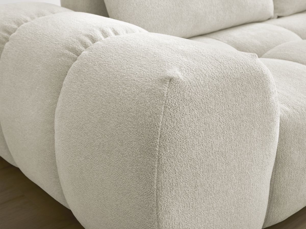 Canapé droit fixe 3 places EVEREST tissu chiné avec pouf
