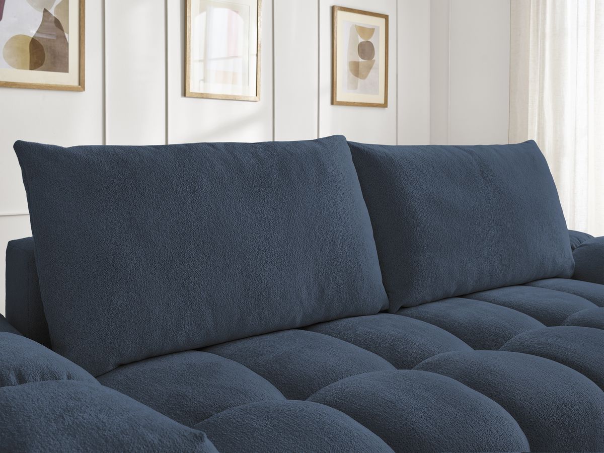 Canapé droit fixe 3 places EVEREST tissu chiné avec pouf