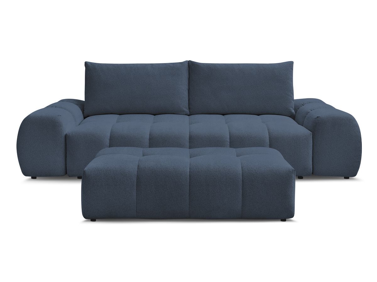 Canapé droit fixe 3 places EVEREST tissu chiné avec pouf