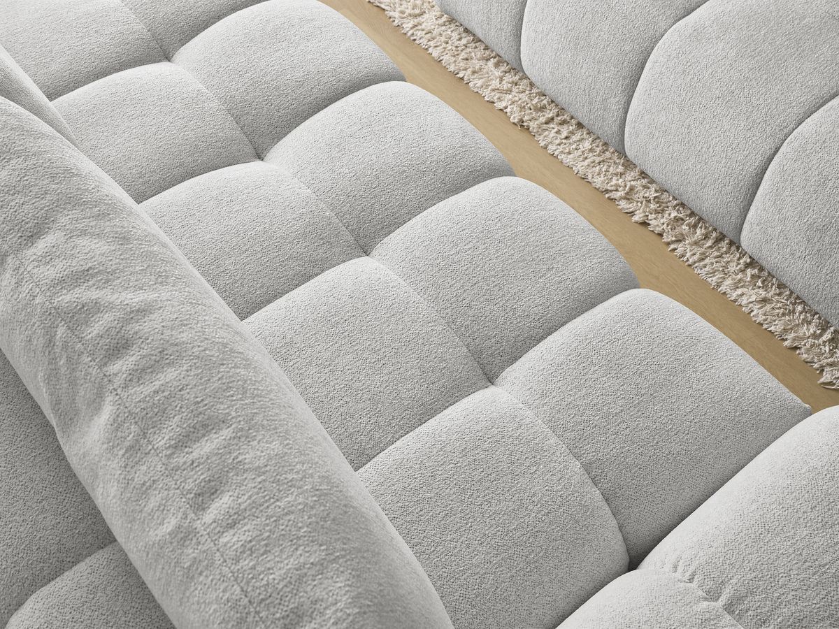 Canapé droit fixe 3 places EVEREST tissu chiné avec pouf