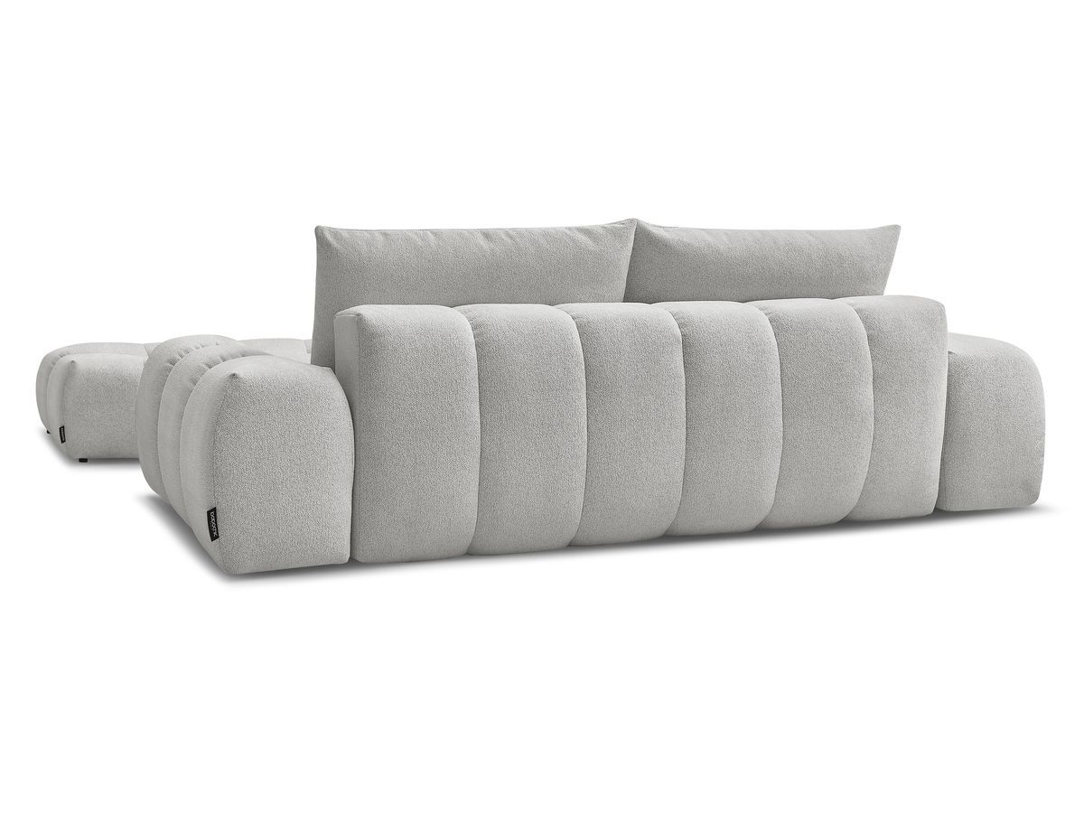 Canapé droit fixe 3 places EVEREST tissu chiné avec pouf
