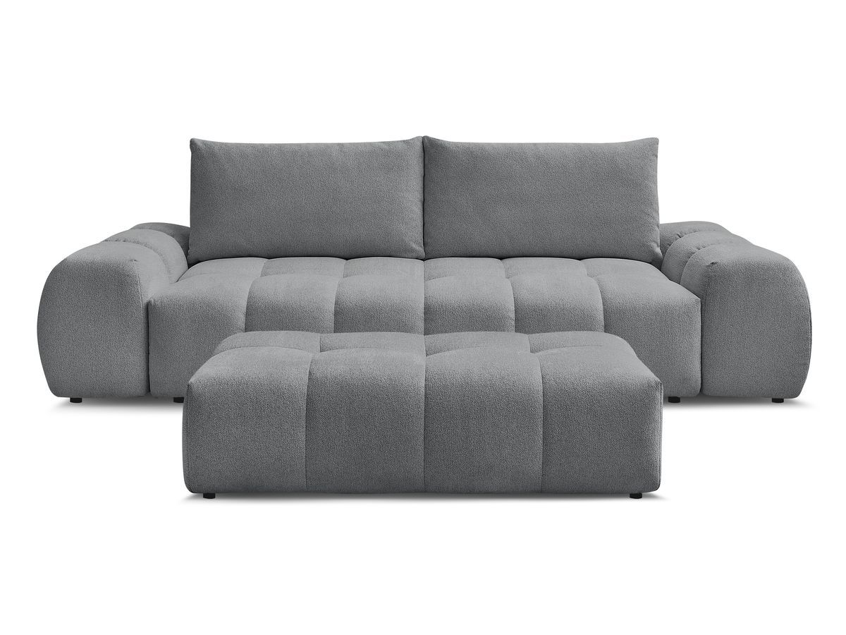 Canapé droit fixe 3 places EVEREST tissu chiné avec pouf