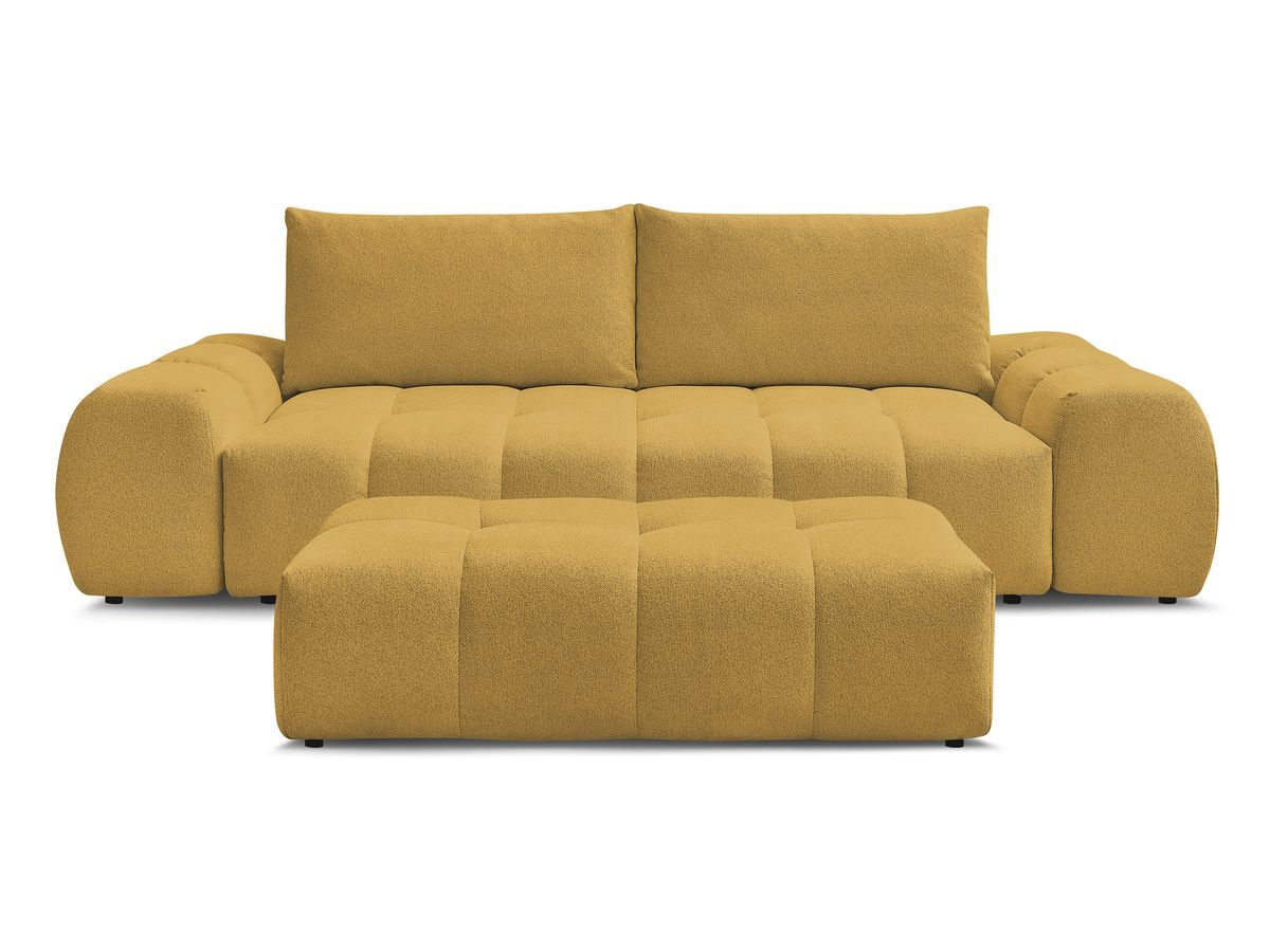 Canapé droit fixe 3 places EVEREST tissu chiné avec pouf